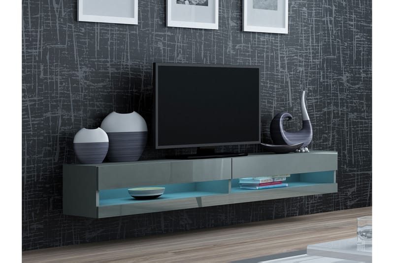 Vasil TV-bänk 180x40x30 cm - Grå - Möbler - Tv möbel & mediamöbel - TV bänk & mediabänk