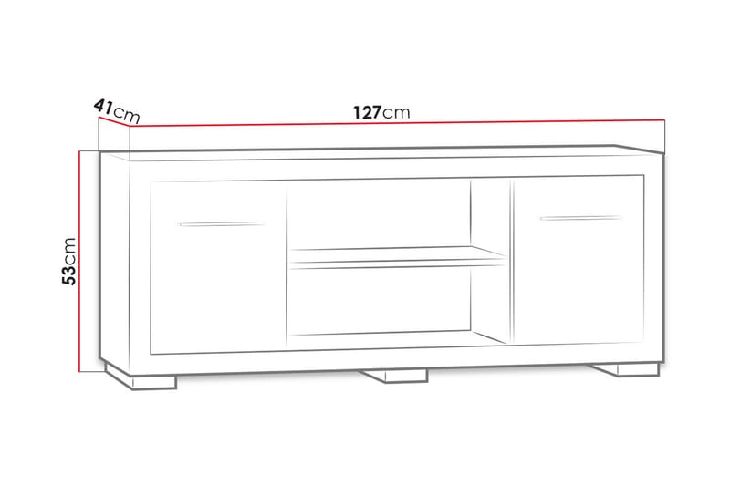 Vegas TV-bänk 127,5x40,5x52,5 cm - Beige/Grå - TV bänk & mediabänk