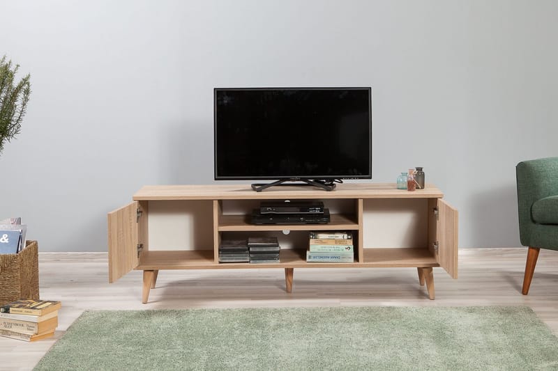 Vellavie Tv-bänk 140 cm - Ljusbrun - Möbler - Tv möbel & mediamöbel - TV bänk & mediabänk