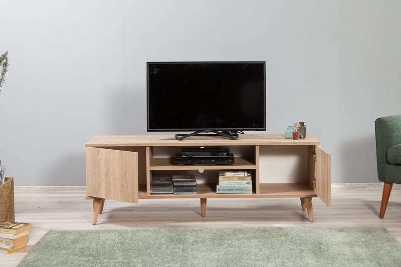 Vellavie Tv-bänk 140 cm - Ljusbrun - Möbler - Tv möbel & mediamöbel - TV bänk & mediabänk