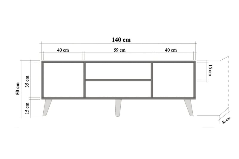 Vellavie Tv-bänk 140 cm - Ljusbrun - Möbler - Tv möbel & mediamöbel - TV bänk & mediabänk