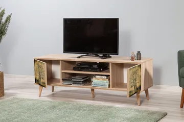 Vellavie Tv-bänk 140 cm Trädsilhuett - Grön/Brun - Möbler - Tv möbel & mediamöbel - TV bänk & mediabänk