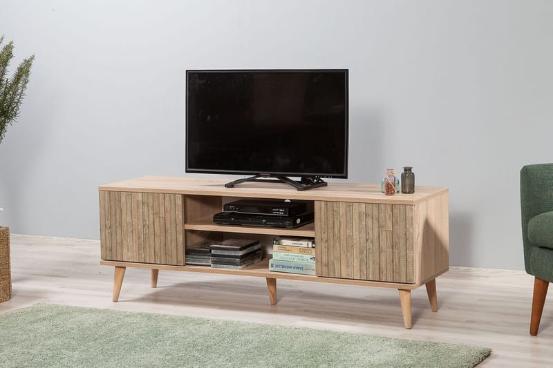 Vellavie Tv-bänk 140 cm Panel - Brun - Möbler - Tv möbel & mediamöbel - TV bänk & mediabänk