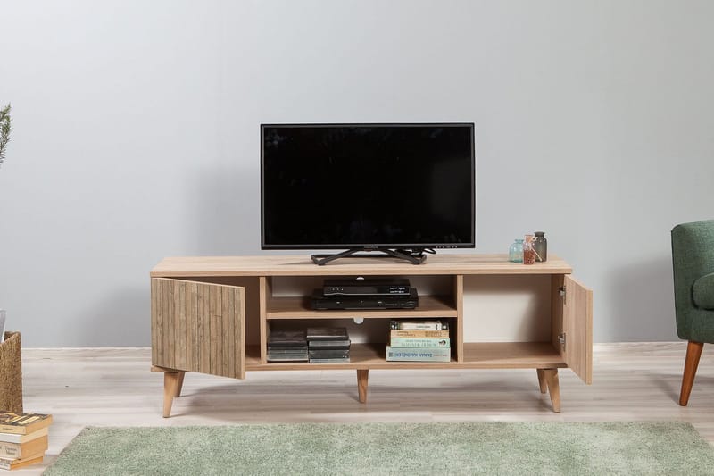Vellavie Tv-bänk 140 cm Panel - Brun - Möbler - Tv möbel & mediamöbel - TV bänk & mediabänk