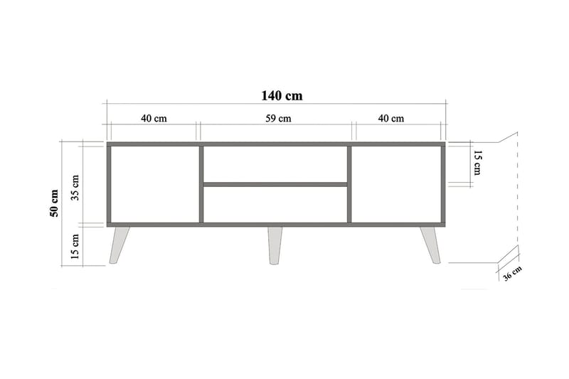 Vellavie Tv-bänk 140 cm Panel - Brun - Möbler - Tv möbel & mediamöbel - TV bänk & mediabänk