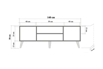 Vellavie Tv-bänk 140 cm Panel - Brun - Möbler - Tv möbel & mediamöbel - TV bänk & mediabänk