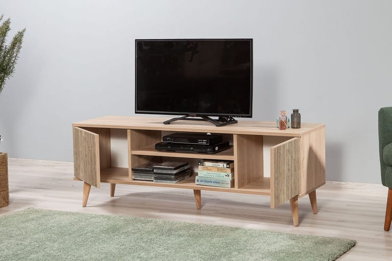 Vellavie Tv-bänk 140 cm Panel - Brun - Möbler - Tv möbel & mediamöbel - TV bänk & mediabänk
