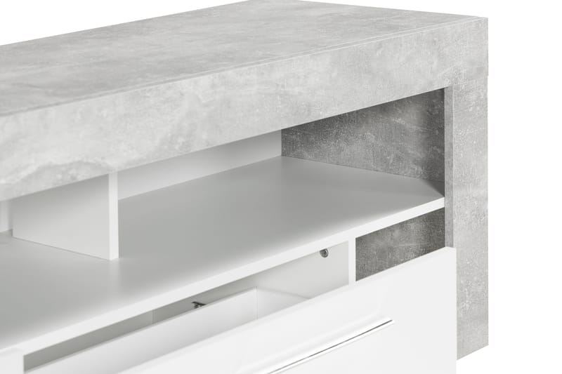 Vibio TV-bänk 180 cm - Vit/Betong - Möbler - Tv möbel & mediamöbel - TV bänk & mediabänk
