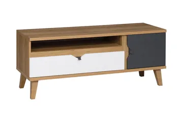 Vintra TV-bänk 120 cm - Vit/Grå/Trä - Möbler - Tv möbel & mediamöbel - TV bänk & mediabänk