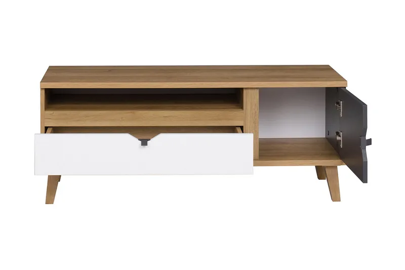 Vintra TV-bänk 120 cm - Vit/Grå/Trä - Möbler - Tv möbel & mediamöbel - TV bänk & mediabänk