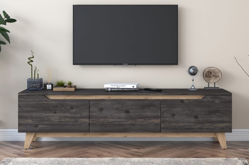 Virkesboda TV-Bänk 180 cm - Svart/Brun - Möbler - Tv möbel & mediamöbel - TV bänk & mediabänk