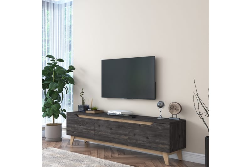 Virkesboda TV-Bänk 180 cm - Svart/Brun - Möbler - Tv möbel & mediamöbel - TV bänk & mediabänk