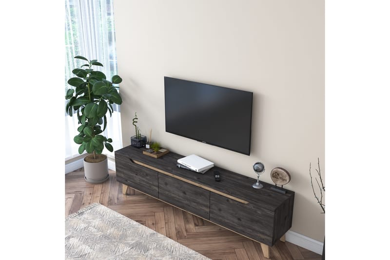 Virkesboda TV-Bänk 180 cm - Svart/Brun - Möbler - Tv möbel & mediamöbel - TV bänk & mediabänk