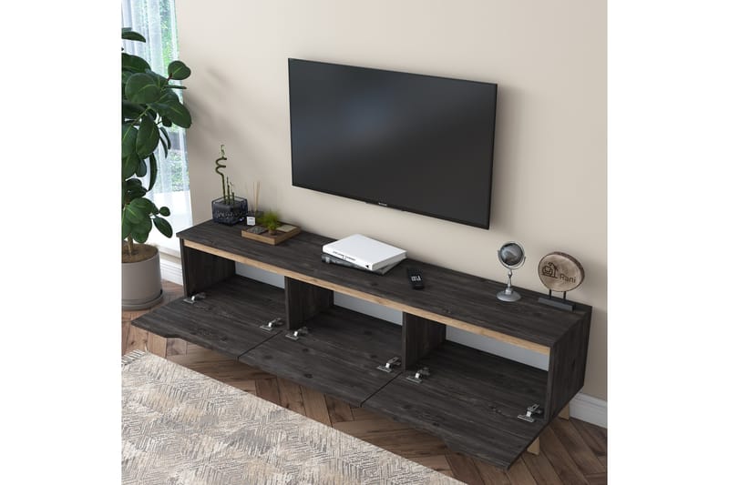 Virkesboda TV-Bänk 180 cm - Svart/Brun - Möbler - Tv möbel & mediamöbel - TV bänk & mediabänk