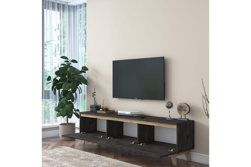 Virkesboda TV-Bänk 180 cm - Svart/Brun - Möbler - Tv möbel & mediamöbel - TV bänk & mediabänk