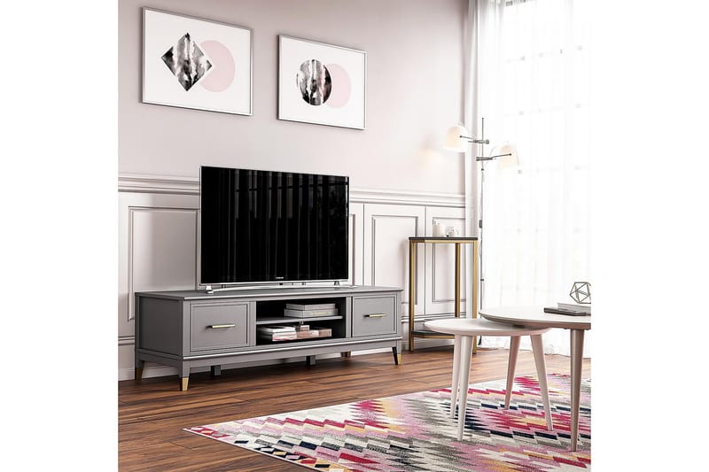 Westerleigh TV-bänk 152x50 cm Grafitgrå - CosmoLiving - Möbler - Tv möbel & mediamöbel - TV bänk & mediabänk