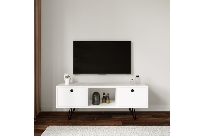 Yaren Tv-bänk 120 cm - Vit - Möbler - Tv möbel & mediamöbel - TV bänk & mediabänk