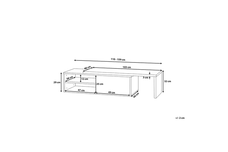 Yonkers Tv-Bänk 40x159 cm - Vit - Möbler - Tv möbel & mediamöbel - TV bänk & mediabänk