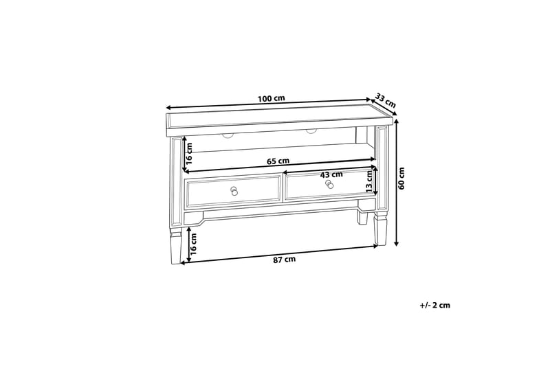 Zaddie TV-Bänk 100 cm - Silver - TV bänk & mediabänk