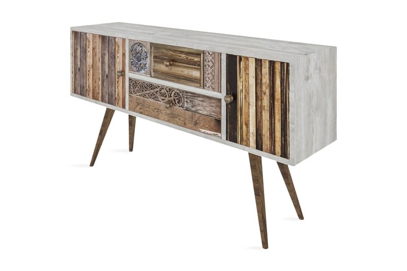 Zange TV-Bänk 122 cm - Vit/Valnöt - Möbler - Tv möbel & mediamöbel - TV bänk & mediabänk