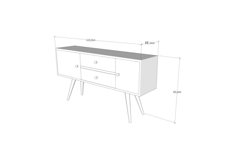 Zange TV-Bänk 122 cm - Vit/Valnöt - Möbler - Tv möbel & mediamöbel - TV bänk & mediabänk