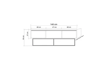 Zefiria Tv-bänk 140 cm - Mörkbrun/Svart - Möbler - Tv möbel & mediamöbel - TV bänk & mediabänk