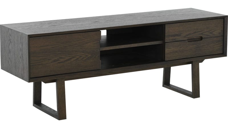 TV-bänk Norvik - Brunlackad ekfaner med vitpigmenterad finish - Möbler - Tv möbel & mediamöbel - TV bänk & mediabänk