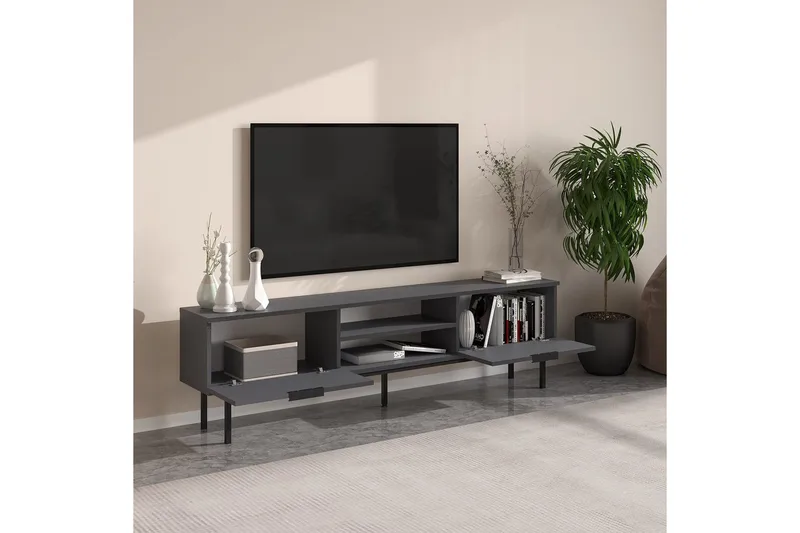 TV-bänk Ranjit Antracit - Antracit - Möbler - Tv möbel & mediamöbel - TV bänk & mediabänk