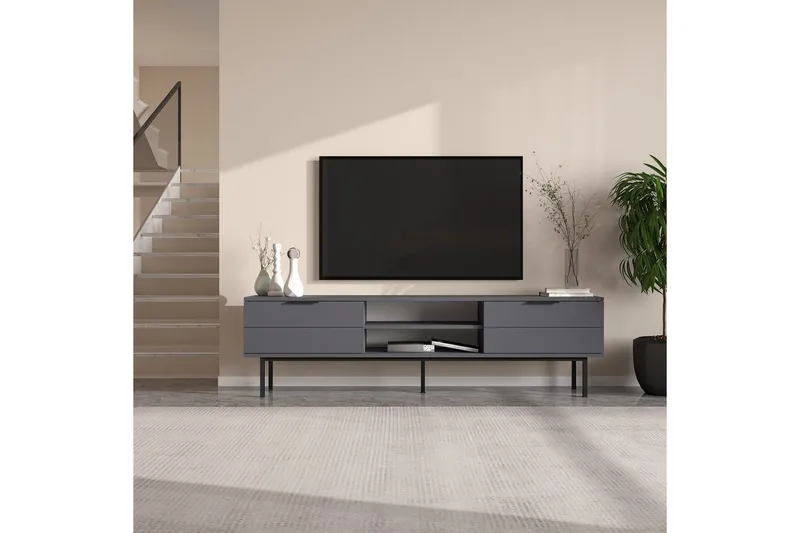 TV-bänk Ranjit Antracit - Antracit - Möbler - Tv möbel & mediamöbel - TV bänk & mediabänk