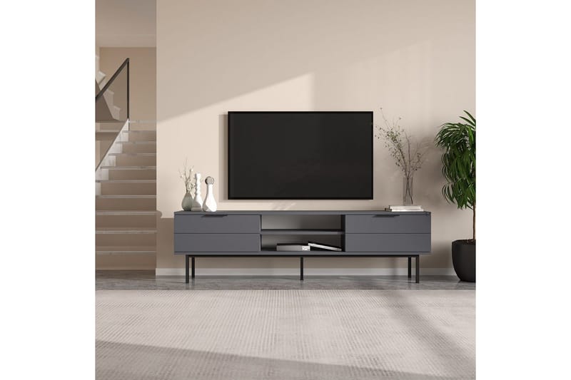 TV-bänk Ranjit Antracit - Antracit - Möbler - Tv möbel & mediamöbel - TV bänk & mediabänk
