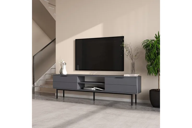 TV-bänk Ranjit Antracit - Antracit - Möbler - Tv möbel & mediamöbel - TV bänk & mediabänk