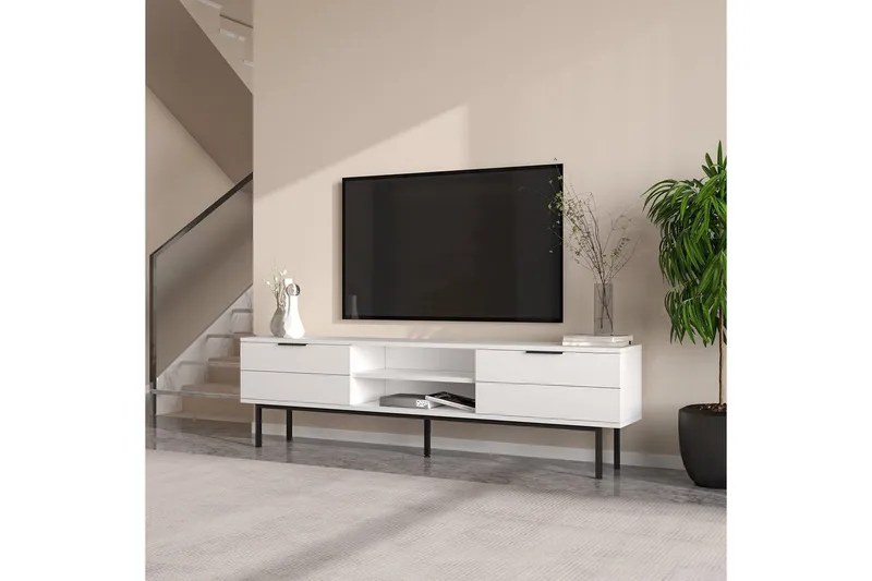 TV-bänk Ranjit Vit - Vit - Möbler - Tv möbel & mediamöbel - TV bänk & mediabänk