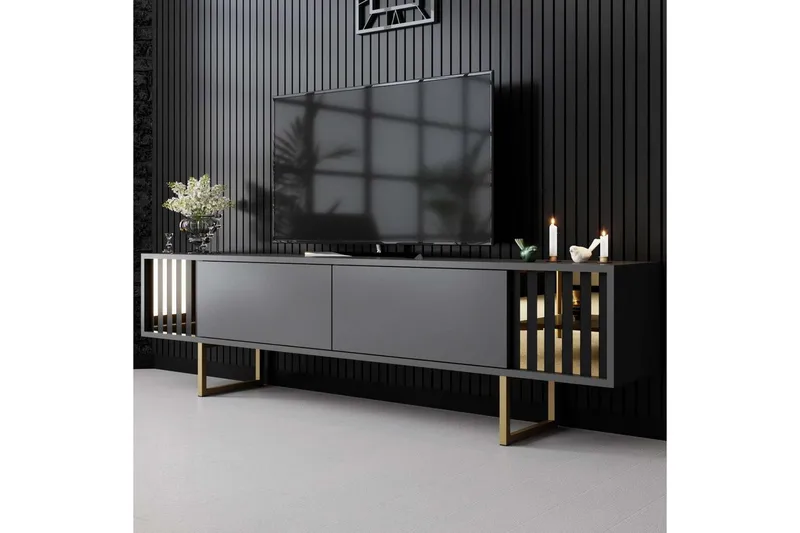 TV-bänk Rany Linje Antracit / Rany - Antracit / Rany - Möbler - Tv möbel & mediamöbel - TV bänk & mediabänk