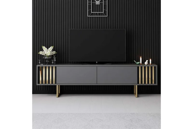 TV-bänk Rany Linje Antracit / Rany - Antracit / Rany - Möbler - Tv möbel & mediamöbel - TV bänk & mediabänk