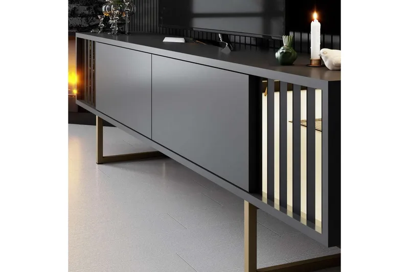 TV-bänk Rany Linje Antracit / Rany - Antracit / Rany - Möbler - Tv möbel & mediamöbel - TV bänk & mediabänk