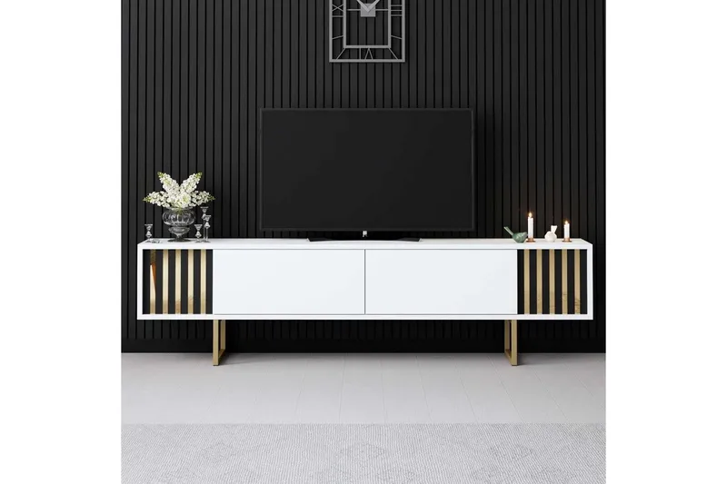 TV-bänk Rany Linje Vit / Rany - Vit / Rany - Möbler - Tv möbel & mediamöbel - TV bänk & mediabänk