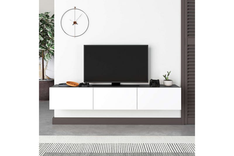 TV-bänk Rasab 180 Antracit / Vit - Antracit / Vit - Möbler - Tv möbel & mediamöbel - TV bänk & mediabänk