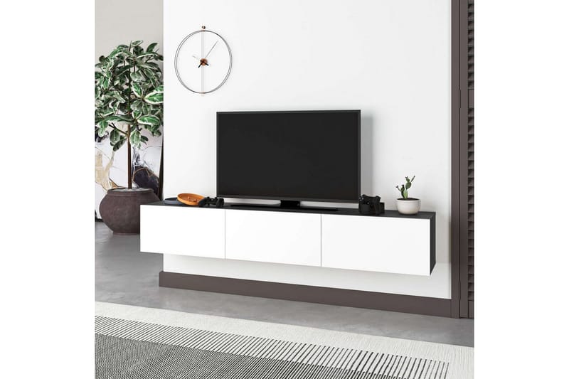 TV-bänk Rasab 180 Antracit / Vit - Antracit / Vit - Möbler - Tv möbel & mediamöbel - TV bänk & mediabänk