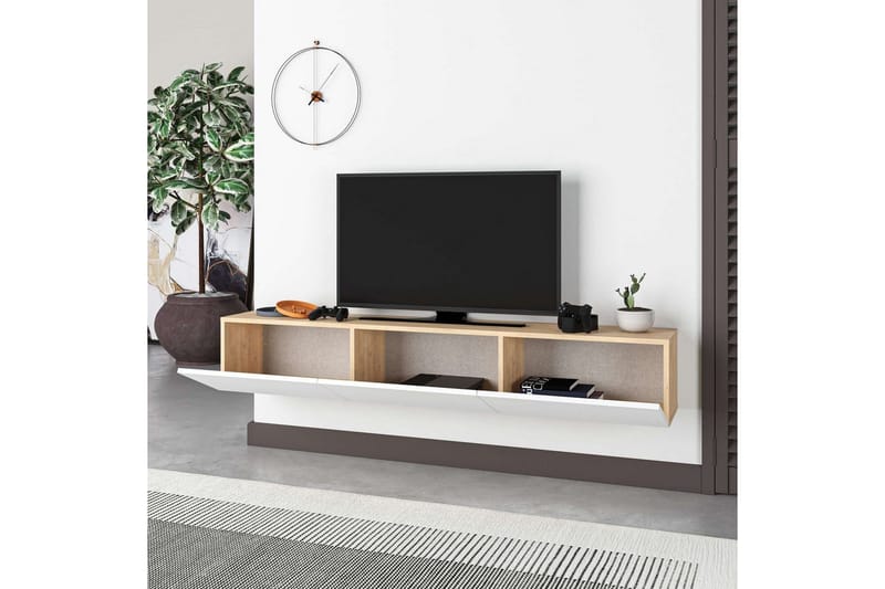 TV-bänk Rasab 180 Sudamalek / Vit - Sudamalek / Vit - Möbler - Tv möbel & mediamöbel - TV bänk & mediabänk