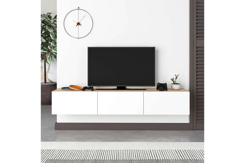 TV-bänk Rasab 180 Sudamalek / Vit - Sudamalek / Vit - Möbler - Tv möbel & mediamöbel - TV bänk & mediabänk