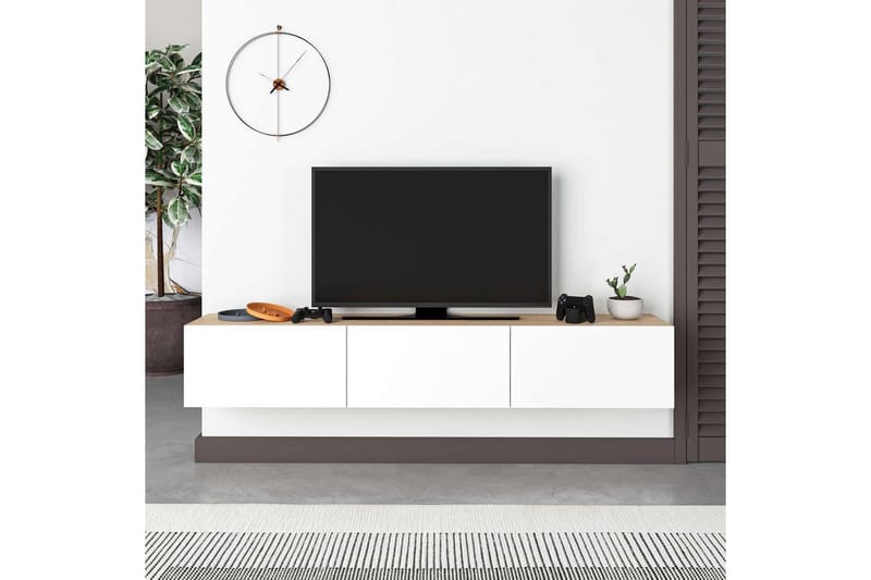 TV-bänk Rasab 180 Sudamalek / Vit - Sudamalek / Vit - Möbler - Tv möbel & mediamöbel - TV bänk & mediabänk