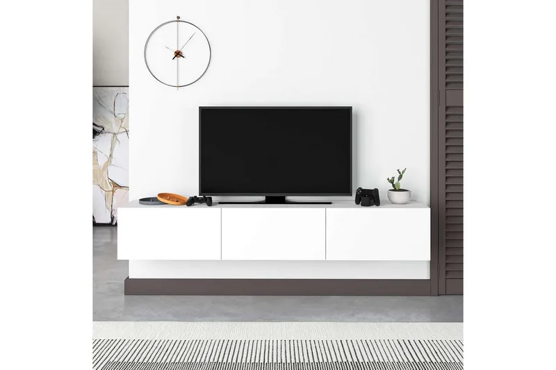 TV-bänk Rasab 180 Vit - Vit - Möbler - Tv möbel & mediamöbel - TV bänk & mediabänk