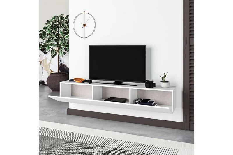 TV-bänk Rasab 180 Vit - Vit - Möbler - Tv möbel & mediamöbel - TV bänk & mediabänk