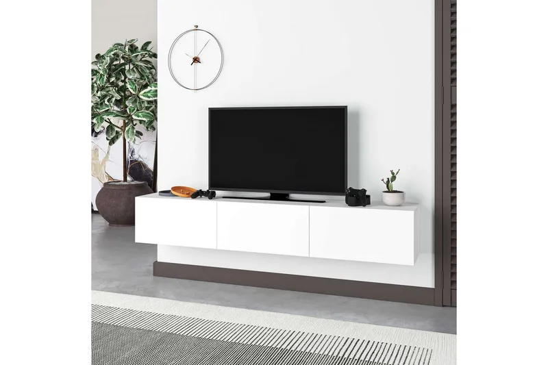 TV-bänk Rasab 180 Vit - Vit - Möbler - Tv möbel & mediamöbel - TV bänk & mediabänk