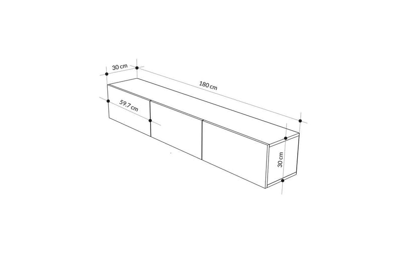 TV-bänk Rasab 180 Vit - Vit - Möbler - Tv möbel & mediamöbel - TV bänk & mediabänk