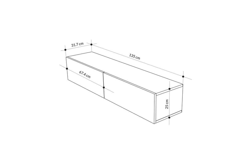 TV-bänk Rasab Sudamalek / Vit - Sudamalek / Vit - Möbler - Tv möbel & mediamöbel - TV bänk & mediabänk