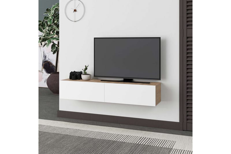TV-bänk Rasab Sudamalek / Vit - Sudamalek / Vit - Möbler - Tv möbel & mediamöbel - TV bänk & mediabänk