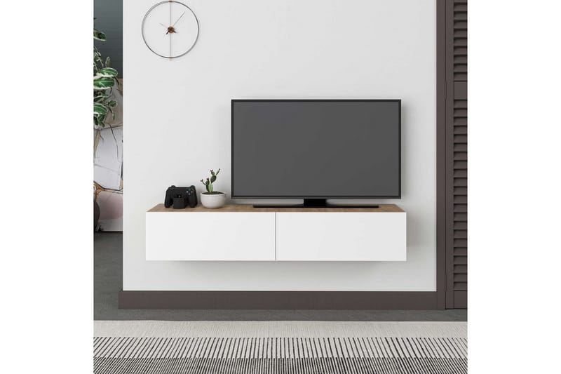 TV-bänk Rasab Sudamalek / Vit - Sudamalek / Vit - Möbler - Tv möbel & mediamöbel - TV bänk & mediabänk