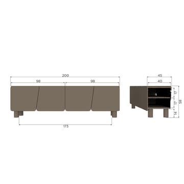Tv-bänk Root 200 cm - Tryffelbrun - Möbler - Tv möbel & mediamöbel - TV bänk & mediabänk