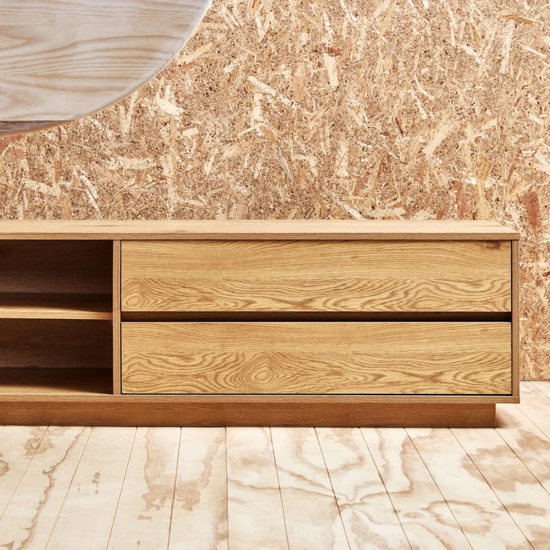 TV-bänk Sacha 180x40x43 cm - melamin med ekbark - Möbler - Tv möbel & mediamöbel - TV bänk & mediabänk